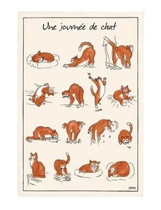 フランス直輸入　ティータオル Torchon Journée de Chat（ネコの日）
