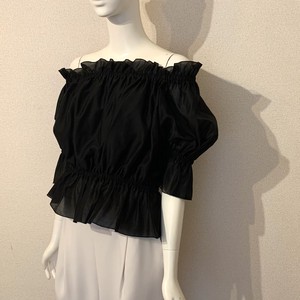 Button Shirt/Blouse Ruffle Neck Made in Japan