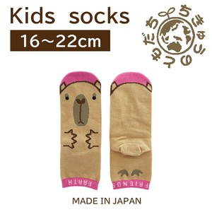日本製　靴下【1P】キッズソックス【カピバラピンク】