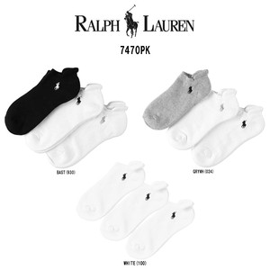 POLO RALPH LAUREN(ポロ ラルフローレン)レディース くるぶし ソックス 3足セット 女性用靴下 7470PK