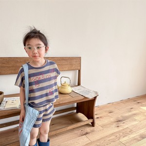 韓国スタイル　セットツーピースガールズ半袖Tシャツ+ショートパンツ　ベビー　新生児　キッズ　子供服