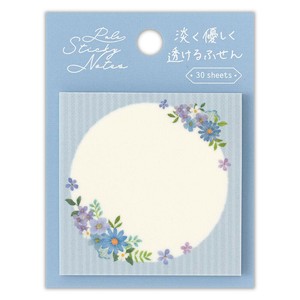 便条纸/便利贴 花朵 蓝色 日本制造