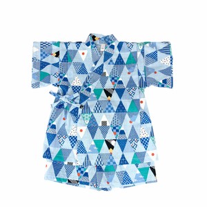 日本製つむぎクロスおにぎり柄甚平スーツ