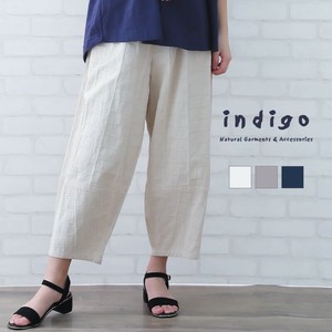 綿麻 コクーン デザイン パンツ フリーサイズ ミセス ゆったり 春 夏 indigo インディゴ