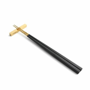 クチポール（Cutipol）KUBE　ブラック/ゴールド　箸+箸置きセット