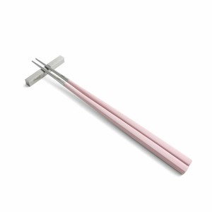 クチポール（Cutipol）KUBE　ピンク/シルバー　箸+箸置きセット