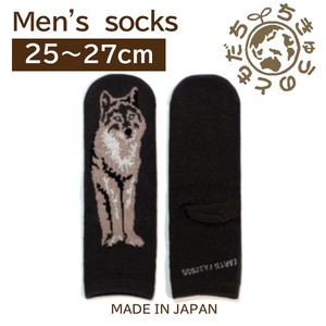 日本製　靴下【1P】メンズソックス【シンリンオオカミ】