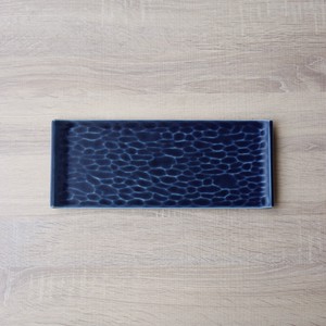 ルリマット釉カーブプレート130S ネイビー プレート 長角皿  [日本製/有田焼/皿]