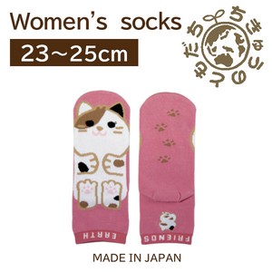 运动袜 女士 三色猫 日本制造