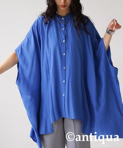 Antiqua Button Shirt/Blouse Dolman Sleeve Tops Ladies' Short-Sleeve