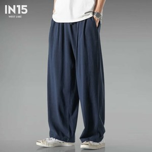 ワイドパンツ 綿麻  快適 ゆったり 無地   メンズファッション   LHA032