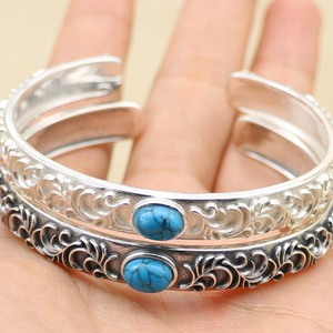 Silver Bracelet Turquoise/Lapis Lazuli sliver Jewelry Bangle