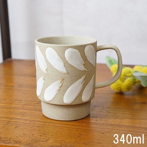 Mug White Arita ware Leaf