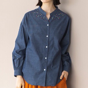 Button Shirt/Blouse Embroidered Organic Cotton
