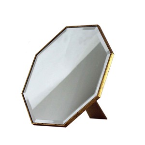 大きなサイズの卓上ミラー 八角型 アンティーク　ゴールド  開運 風水 樹脂製 30×30cm