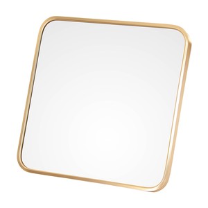 大きなサイズの卓上ミラー アルミフレーム ゴールド  正方形 鏡 大型 30×30cm