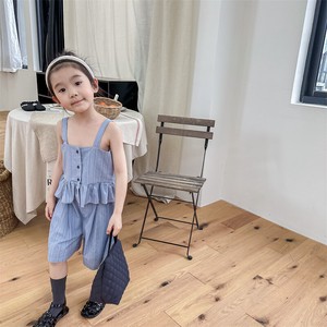 韓国スタイル　セットツーピースセット　半袖スリップシャツ+ショートパンツ　ベビー　キッズ　子供服