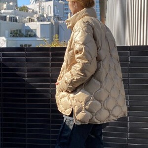 Blouson Jacket Quilted Stand-up Collar Blouson