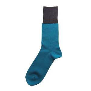 Crew Socks Bicolor Plain Color Flat Socks Unisex Men's 25 ~ 28cm Made in Japan