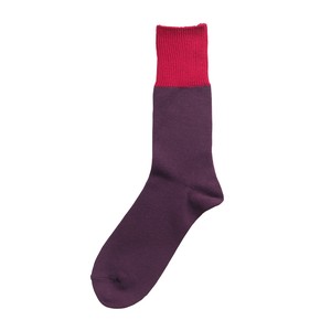 Crew Socks Bicolor Plain Color Flat Socks Unisex M Men's Made in Japan