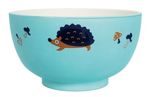 Soup Bowl Hedgehog Blue Water-Repellent Finish Kids Made in Japan