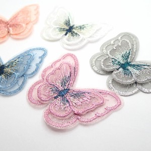 Material Butterfly Organdy L size Embroidered 5-pcs