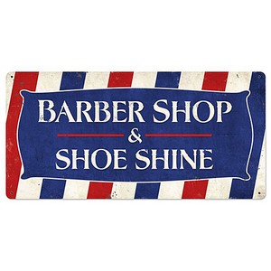 【スティールサイン】【etc.】Barber Shop & Shoeshine PT-BS-056