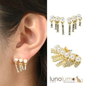 Pierced Earringss Pearl Asymmetrical sliver Rhinestone Ladies'