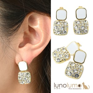 Pierced Earringss sliver White Rhinestone Ladies'