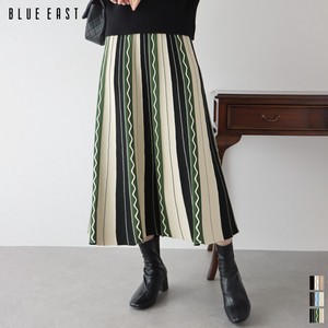 Skirt Color Palette Wave Waist Knit Skirt Long