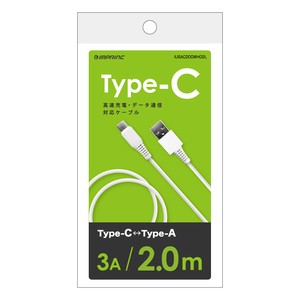Type-C / Type-A 通信・充電 ケーブル 3A 1.0m IUSAC100WH04L