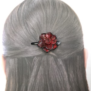 ヘアアクセサリー　ヘアクリップ　髪飾り　インドネシア　レザー　フラワー　お花　アソート