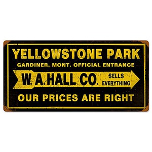 【スティールサイン】【ルート 66 ＆ ストリート】Yellowstone Park PT-PTS-061