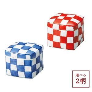[有田焼]市松角陶箱(小)2柄 小付 小鉢 美濃焼 日本製 陶器
