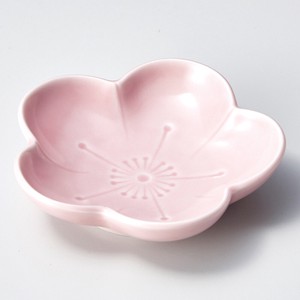 ≪メーカー取寄≫ピンク梅型平鉢