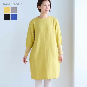 Casual Dress Long Sleeves Kaya-cloth One-piece Dress Made in Japan