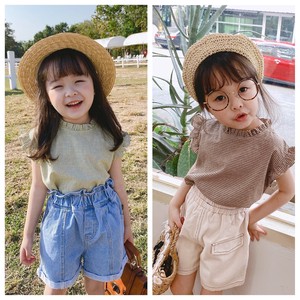 韓国スタイル　ノースリーブレース　シャツ　ベビー　新生児　キッズ　子供服