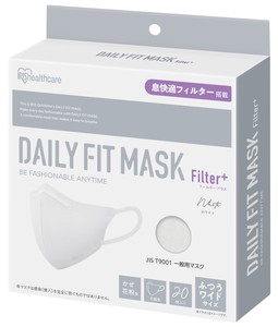 【アイリスオーヤマ　マスク】デイリーフィットマスク　フィルタープラス　ふつうワイドサイズ　20枚入