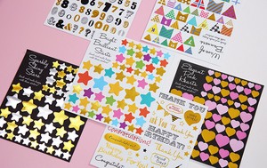 DECOLE Planner Stickers Heart Sticker Numbers Calla Lily Stars