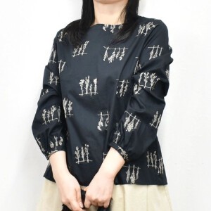 Button-Up Shirt/Blouse Geometric Pattern Embroidered Made in Japan
