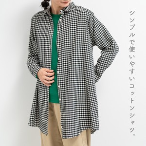 Button Shirt/Blouse Stripe 2 Tunic Blouse 2-colors