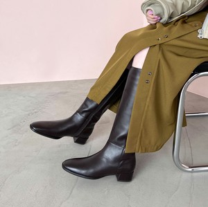 Knee High Boots Square-toe Genuine Leather