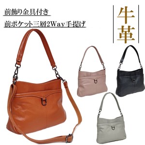 Shoulder Bag Crossbody Cattle Leather 2Way Back Leather Ladies' 2-way