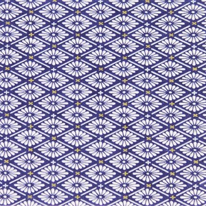 手染友禅紙(菊全判)1000×660 菊菱文様　紫
