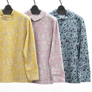 T-shirt/Tee Floral Pattern High-Neck Made in Japan