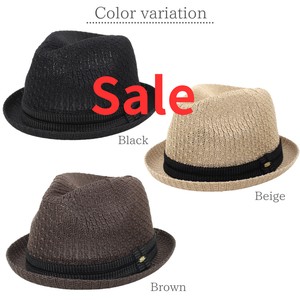 【Sale セール　特価】春夏　帽子　模様編みロールアップ　サーモフェドラ　ハット　中折れ　中折れ帽子