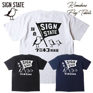 SIGN STATE フラッグ・鎌倉 ウミネコ倶楽部 ヘビーTシャツ