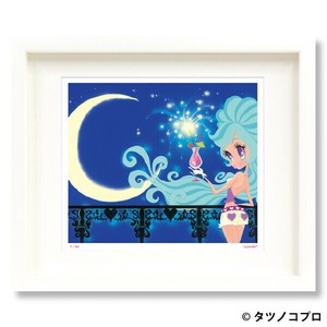 【額付きｼﾞｸﾚｰ版画】吉田すずか「月に乾杯！」