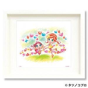 【額付きｼﾞｸﾚｰ版画】吉田すずか「アクビとるるのチョウダンス」