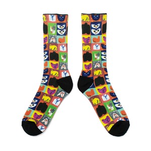 materi* socks （ミズノマサミ）マルチプリント  日本製